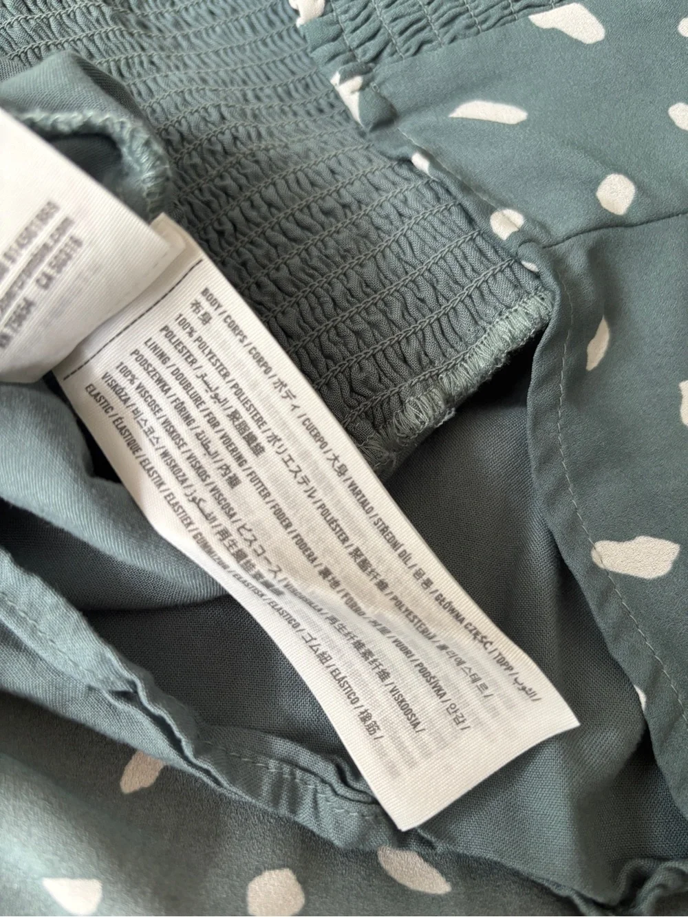 Abercrombie & Fitch Teal V-Neck Dot Print Blouse